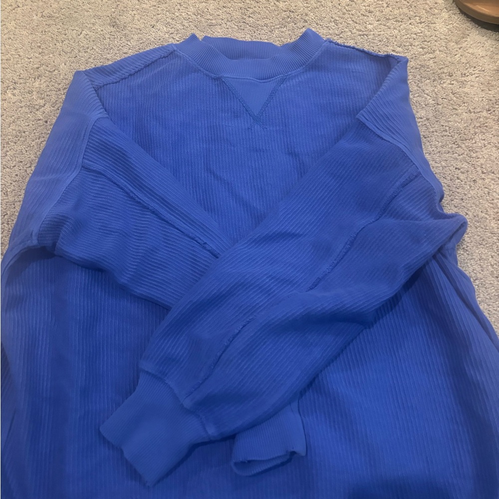 Aerie Vibrant Blue Ribbed Sweater